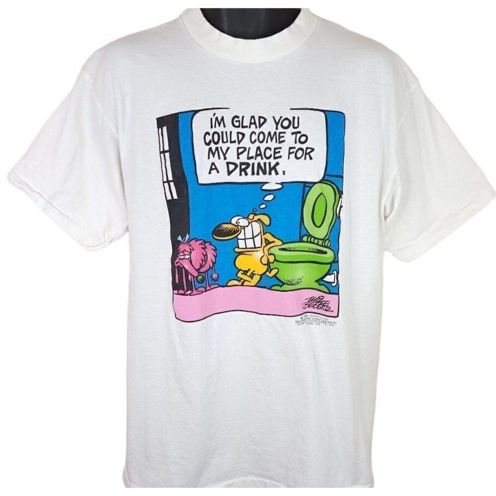 Grimmy Cartoon T Shirt Vintage 90s Drink Mother Goose & Grimm Made In USA Mens S